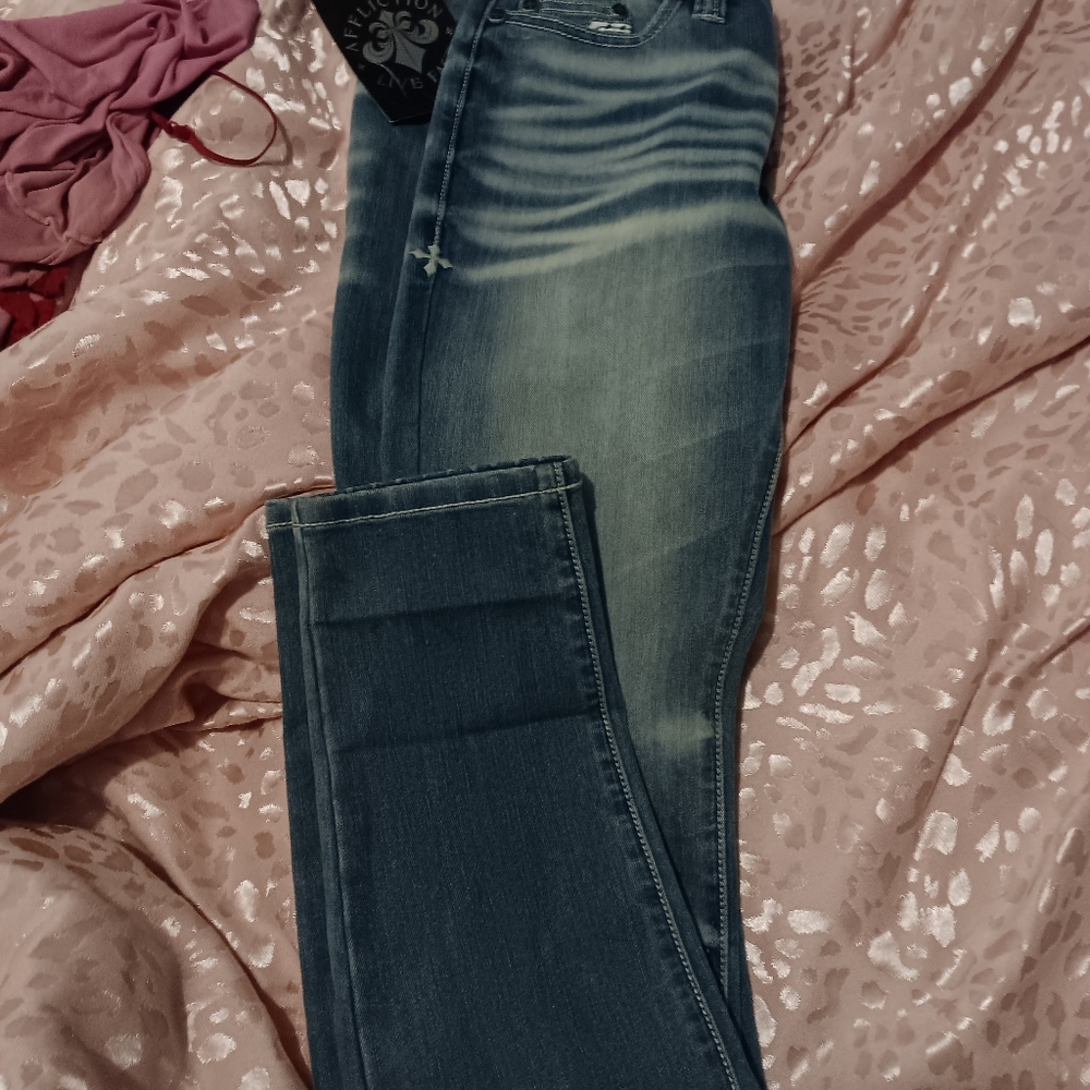 Affliction NWT Live Fast Raquel Jean's. Gorgeous embroidery. 28 - Picture 4 of 7